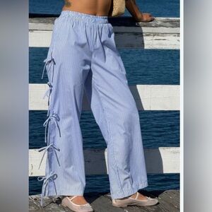 LISA SAYS GAH 
Evelyn Tie Pant - Blue Stripe Large